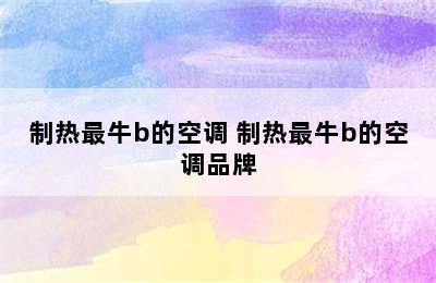 制热最牛b的空调 制热最牛b的空调品牌